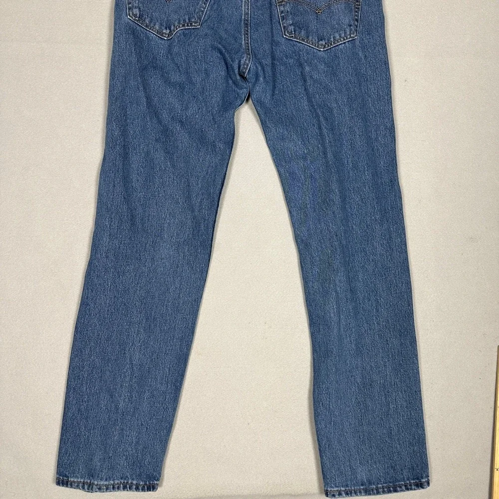 Levis 505 Jeans Mens 36X34 Blue Regular Fit Straight Leg Denim Pants 5-Pocket